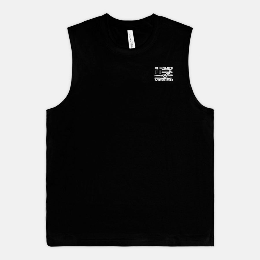 No Dog Left Behind Jersey Muscle Tank Black