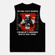 No Dog Left Behind Jersey Muscle Tank Black
