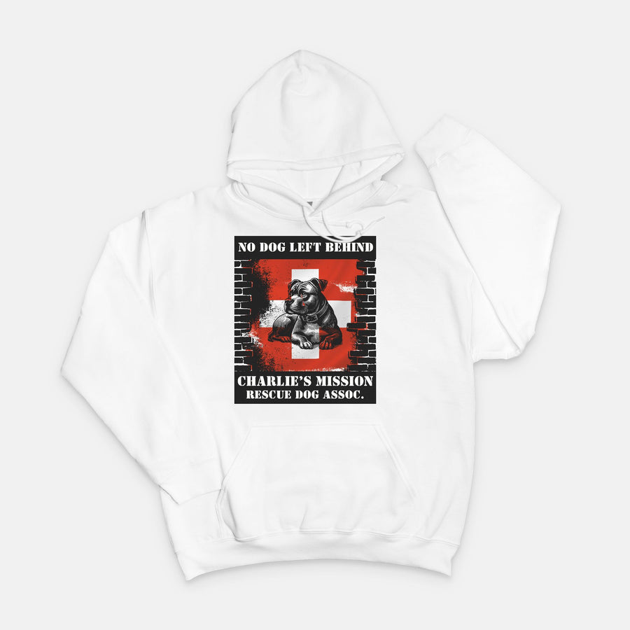 No Dog Left Behind Hoodie Black or White