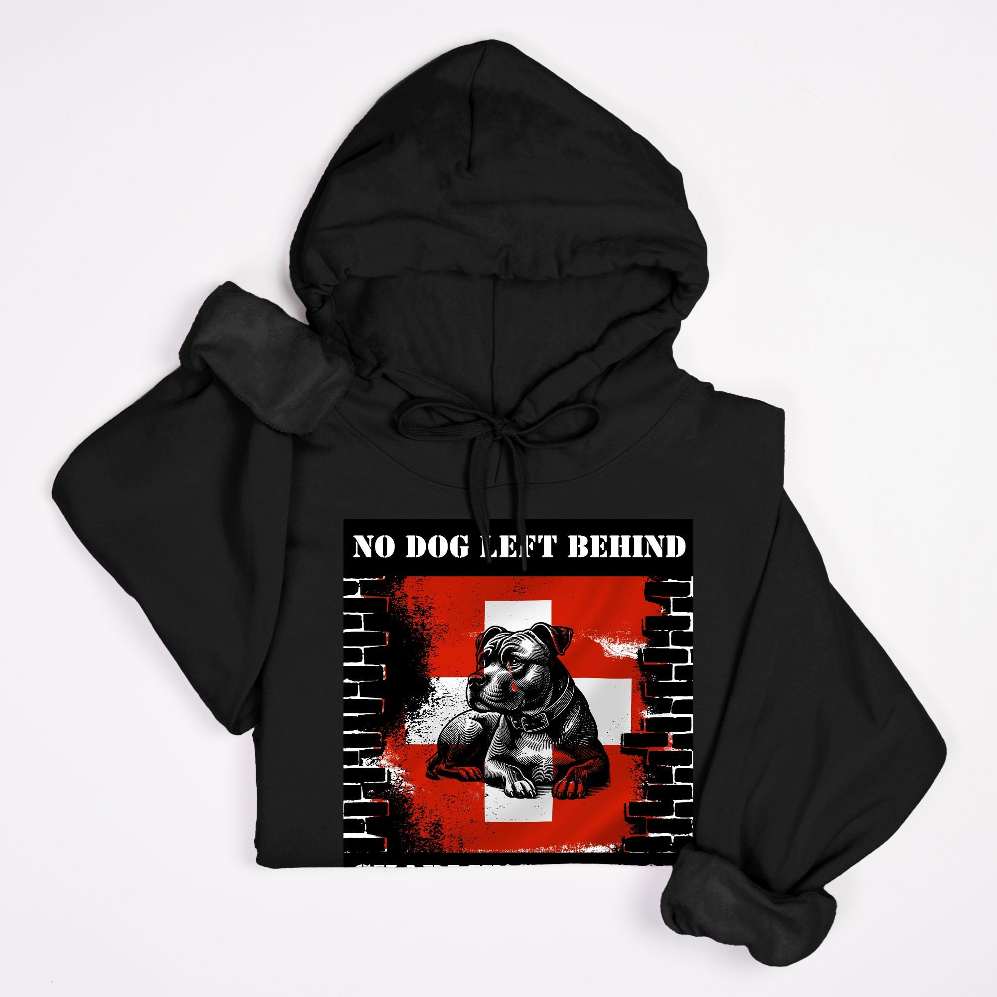 No Dog Left Behind Hoodie Black or White