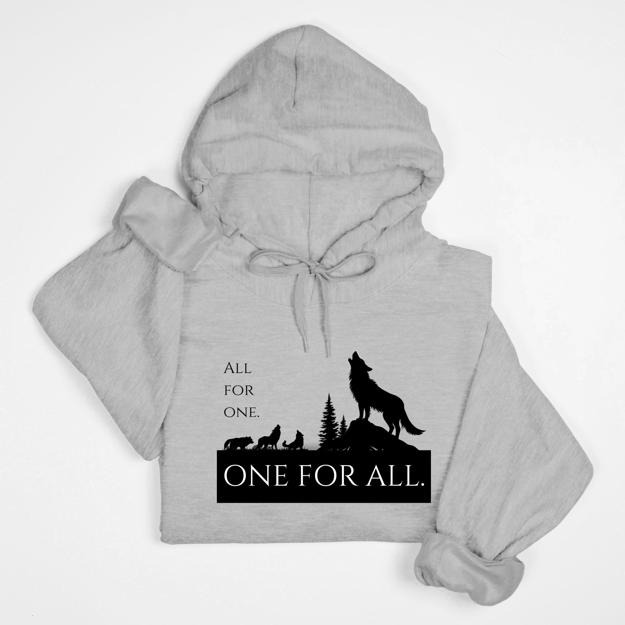 All For One One For All Hoodie in White, Navy, Military Green, Pink or Grey
