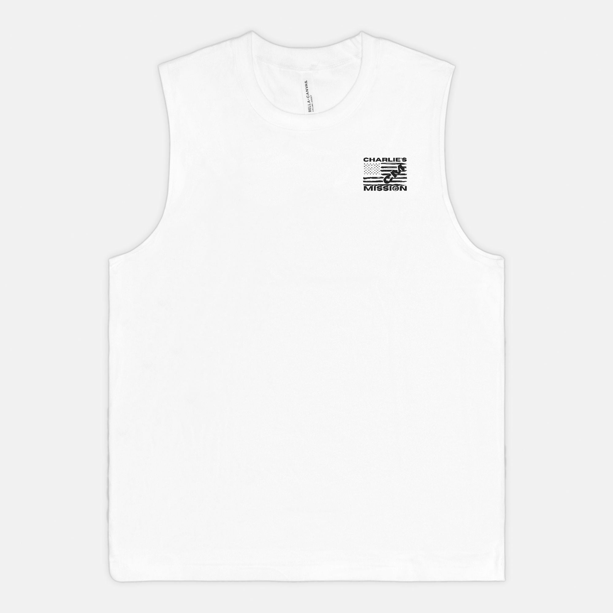 No Dog Left Behind Jersey Muscle Tank White